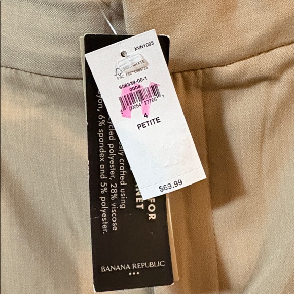 NEW! Banana Republic Tapered Tan Pants - Ankle Length - High Rise - Size 4P - Picture 3 of 11
